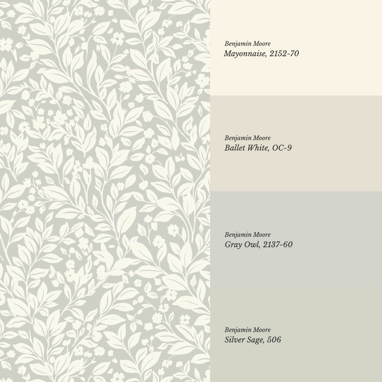 Lala Botanical Sage Ivory Wallpaper