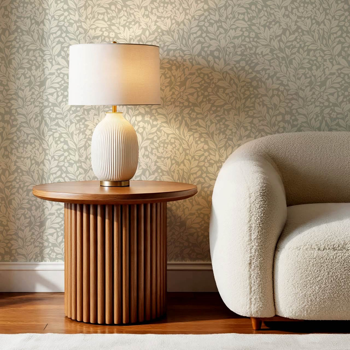 Lala Botanical Sage Ivory Wallpaper