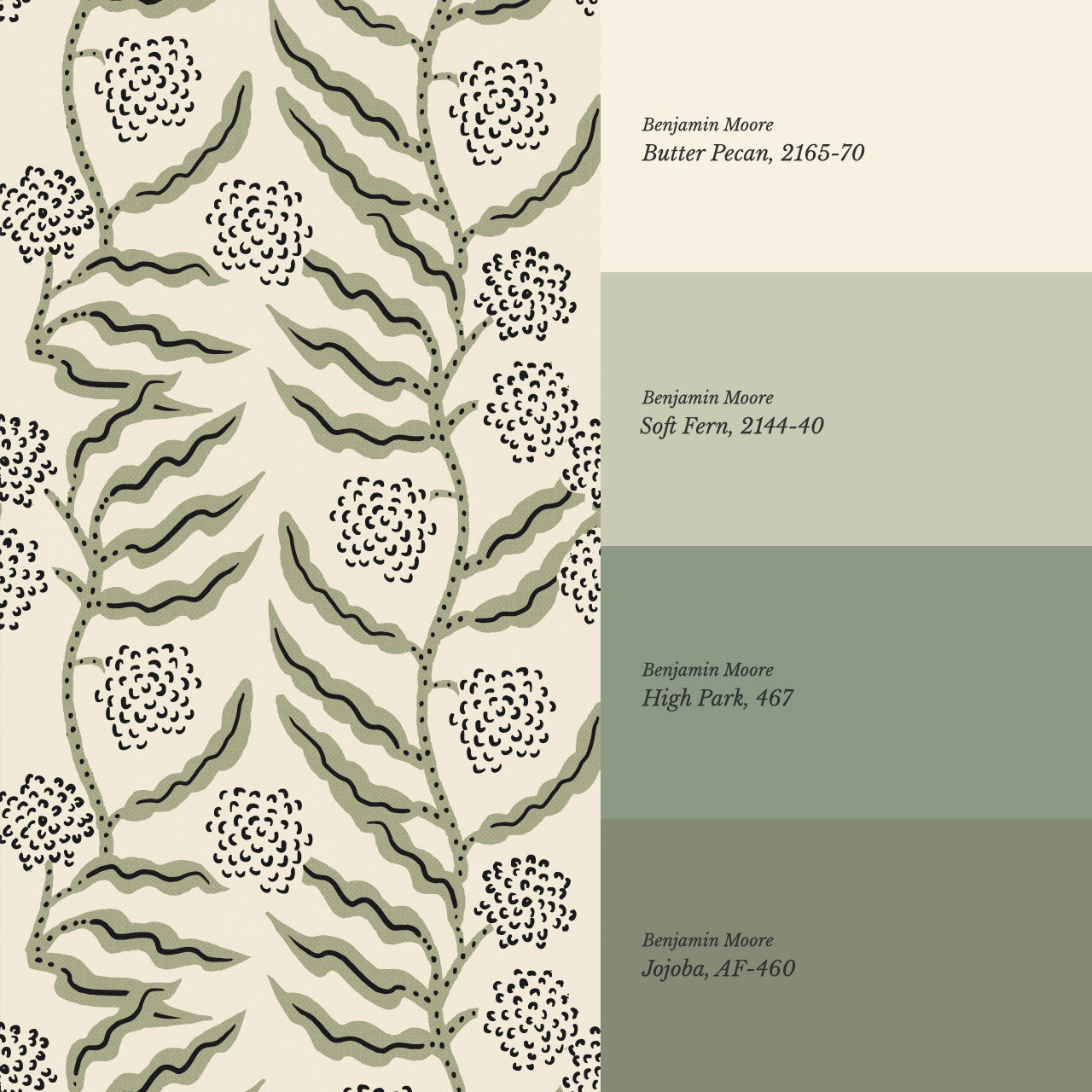 Lana La Ville Vines Butter Sage Wallpaper