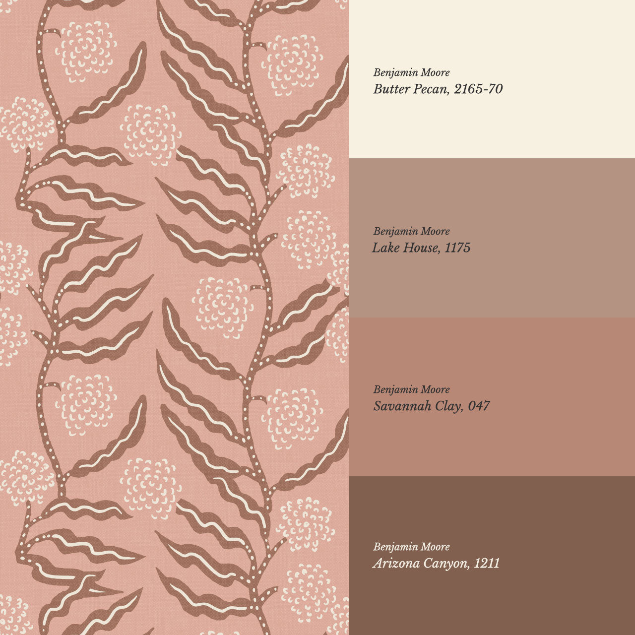 Lana La Ville Vines Mauve Clay Wallpaper