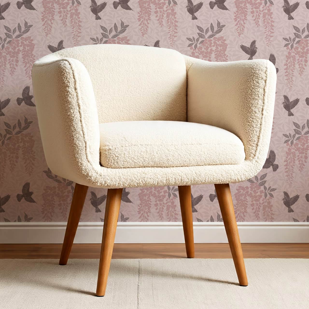 Larissa Wisteria Blooms Mauve Brown Wallpaper