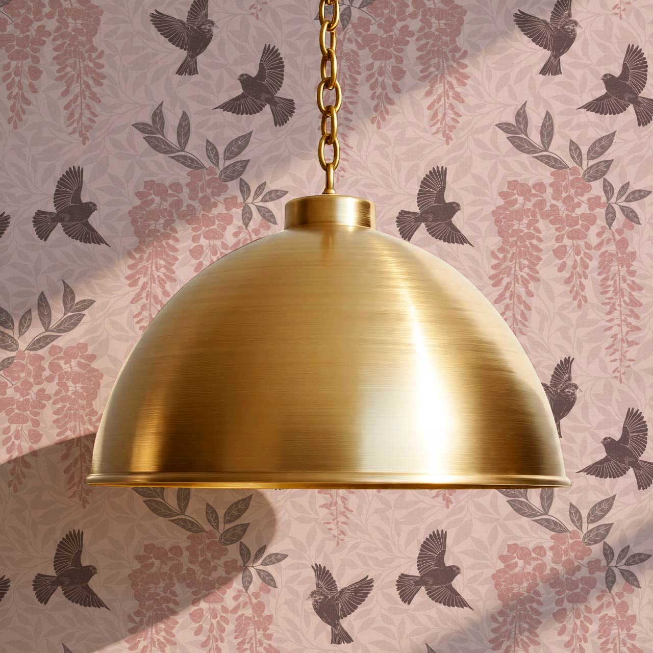 Larissa Wisteria Blooms Mauve Brown Wallpaper