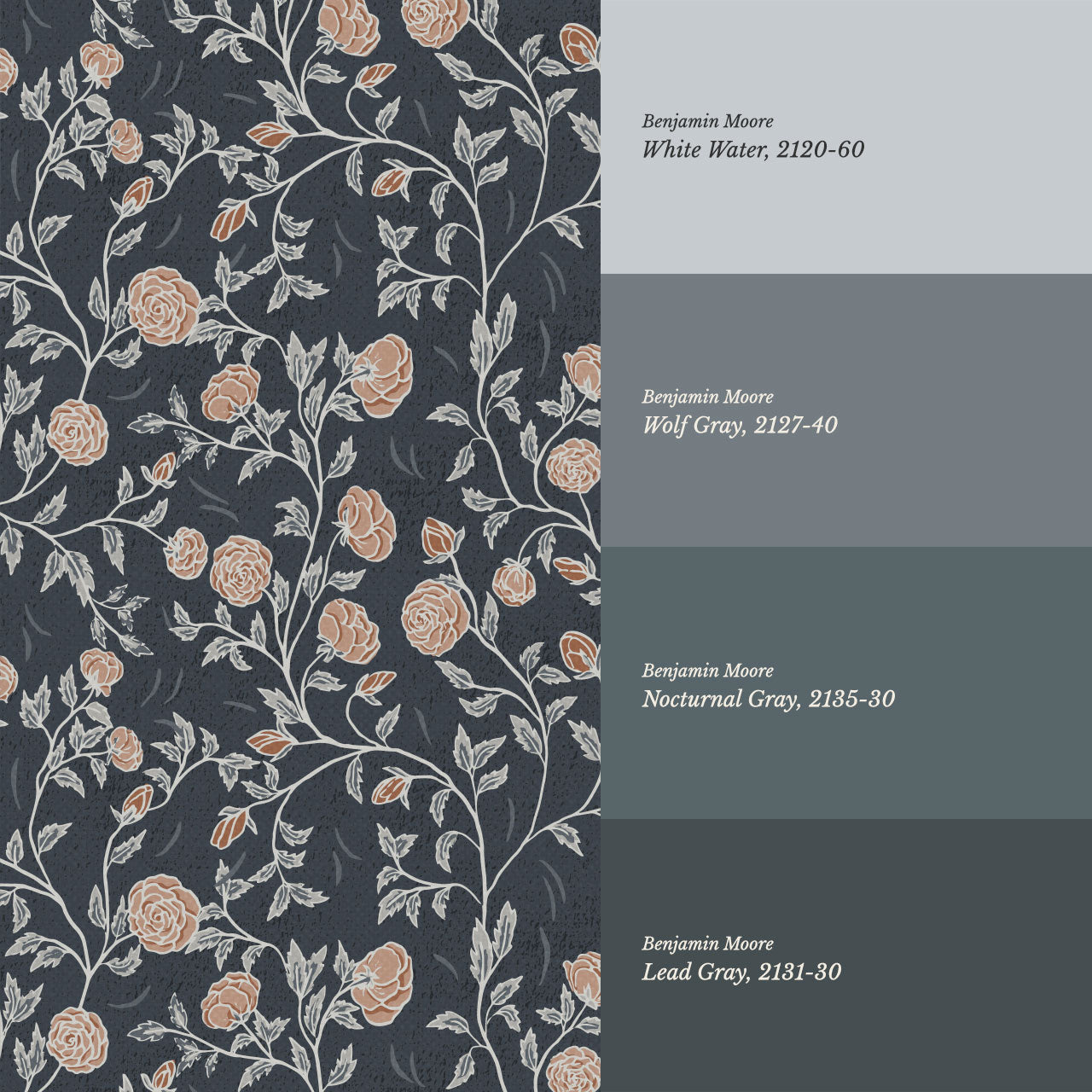 Laure Rose Thicket Blue Wallpaper