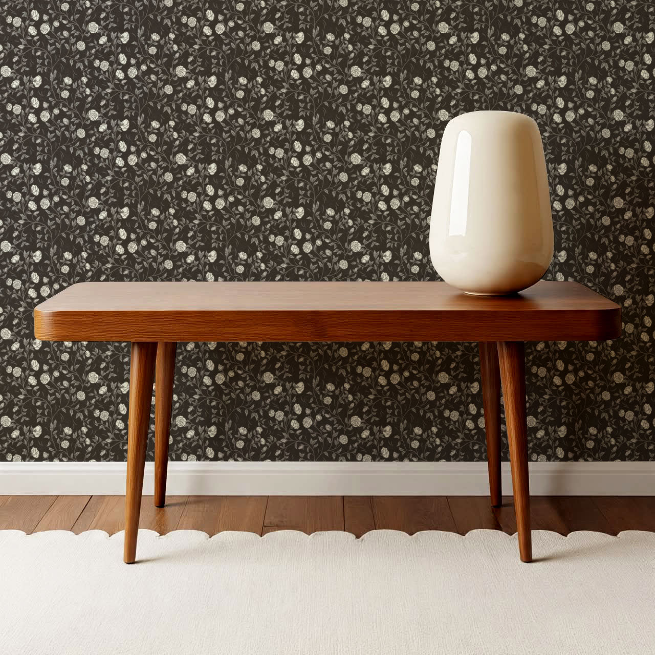 Laure Rose Thicket Coffee Wallpaper