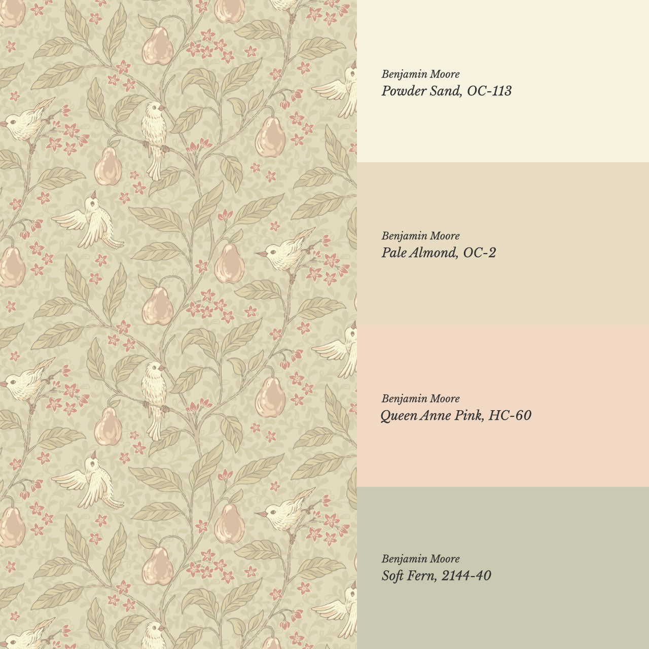 Lauren Pear Tree Beige Blush Wallpaper