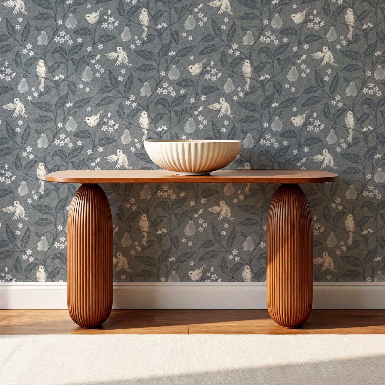 Lauren Pear Tree Slate Wallpaper