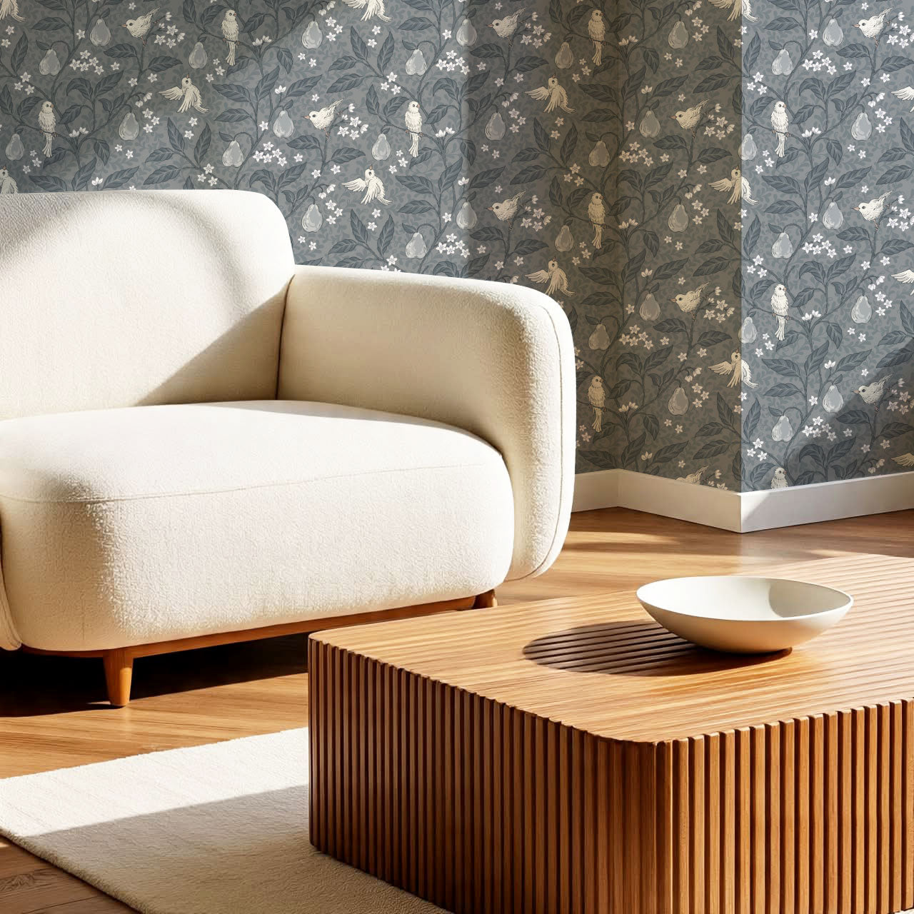 Lauren Pear Tree Slate Wallpaper