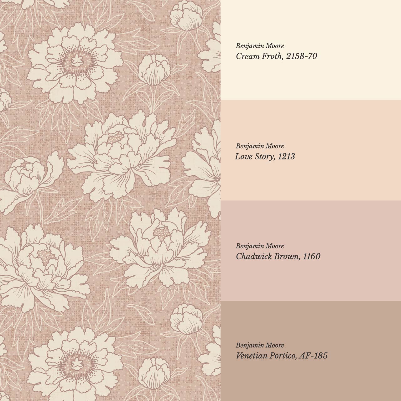 Lauri Peonies Mauve Ivory Wallpaper