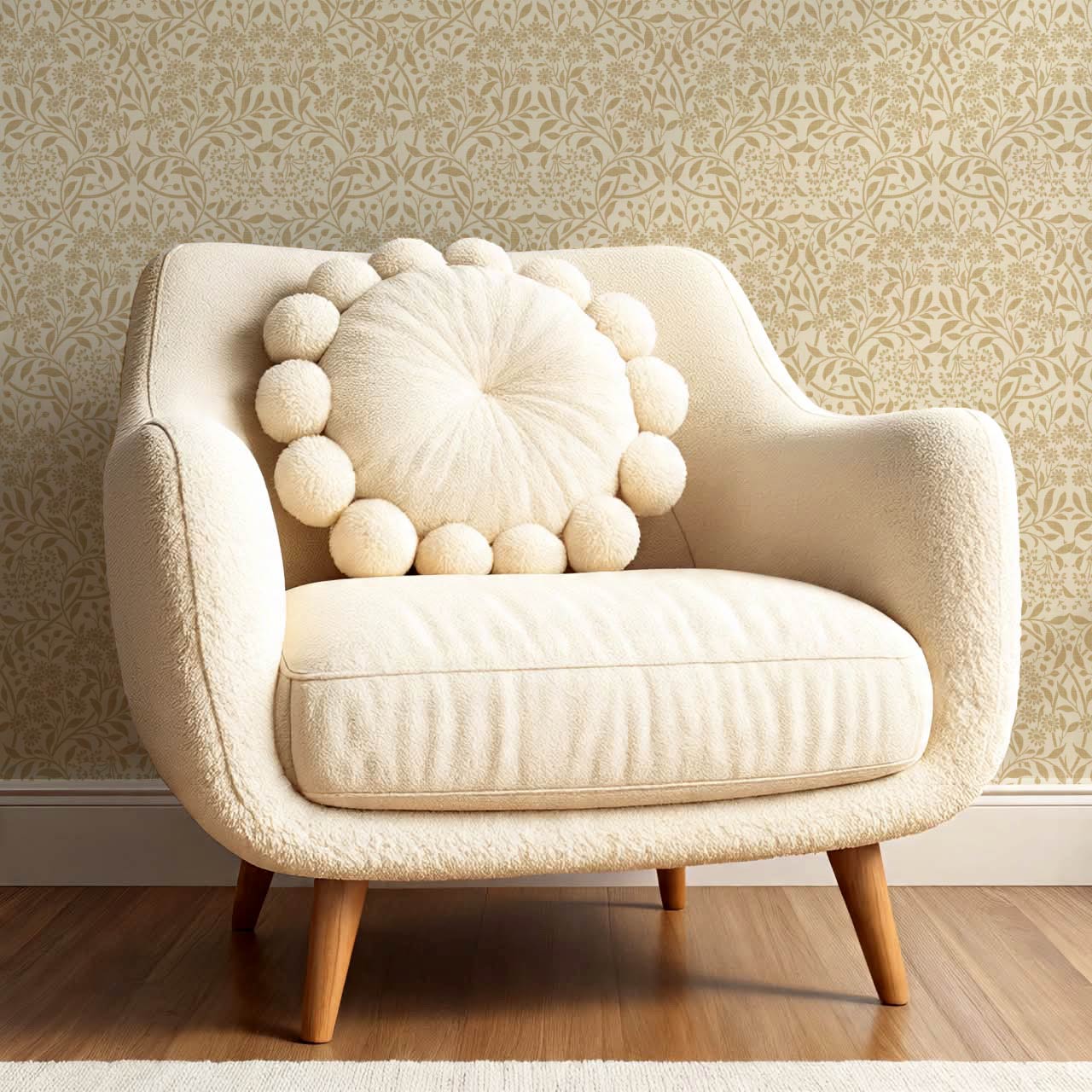 Laverne Graceful Daisy Honey Cream Wallpaper