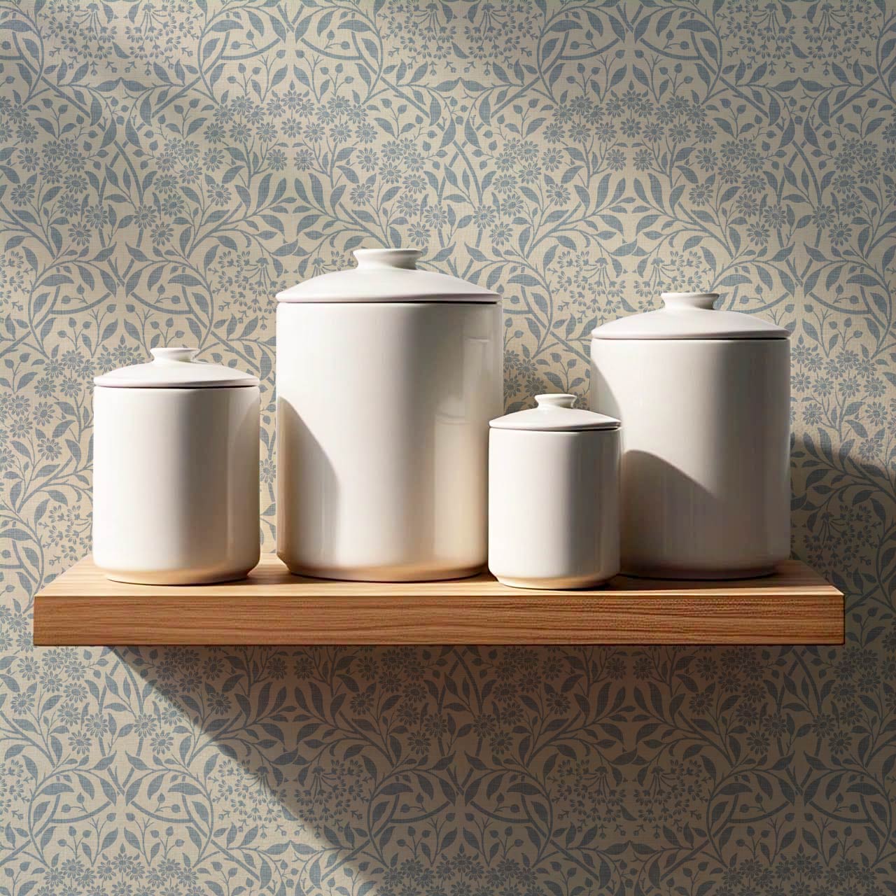 Laverne Graceful Daisy French Blue Butter Wallpaper