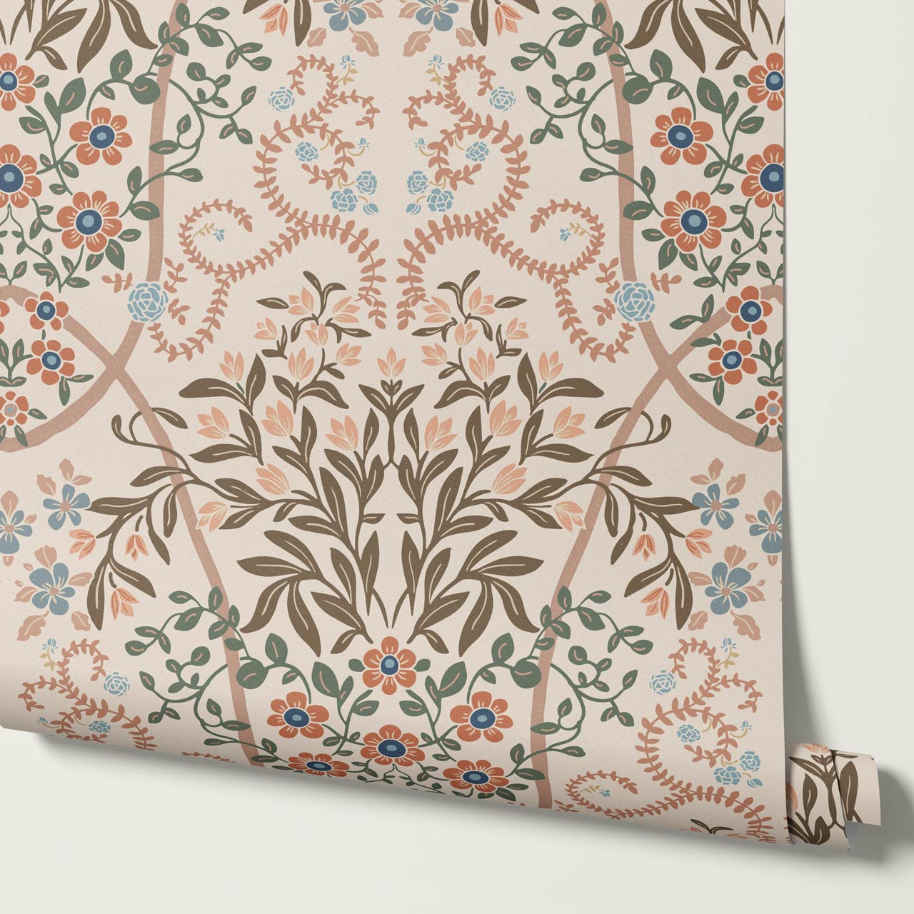 Leighton Victorian Garden Antique Oat Wallpaper