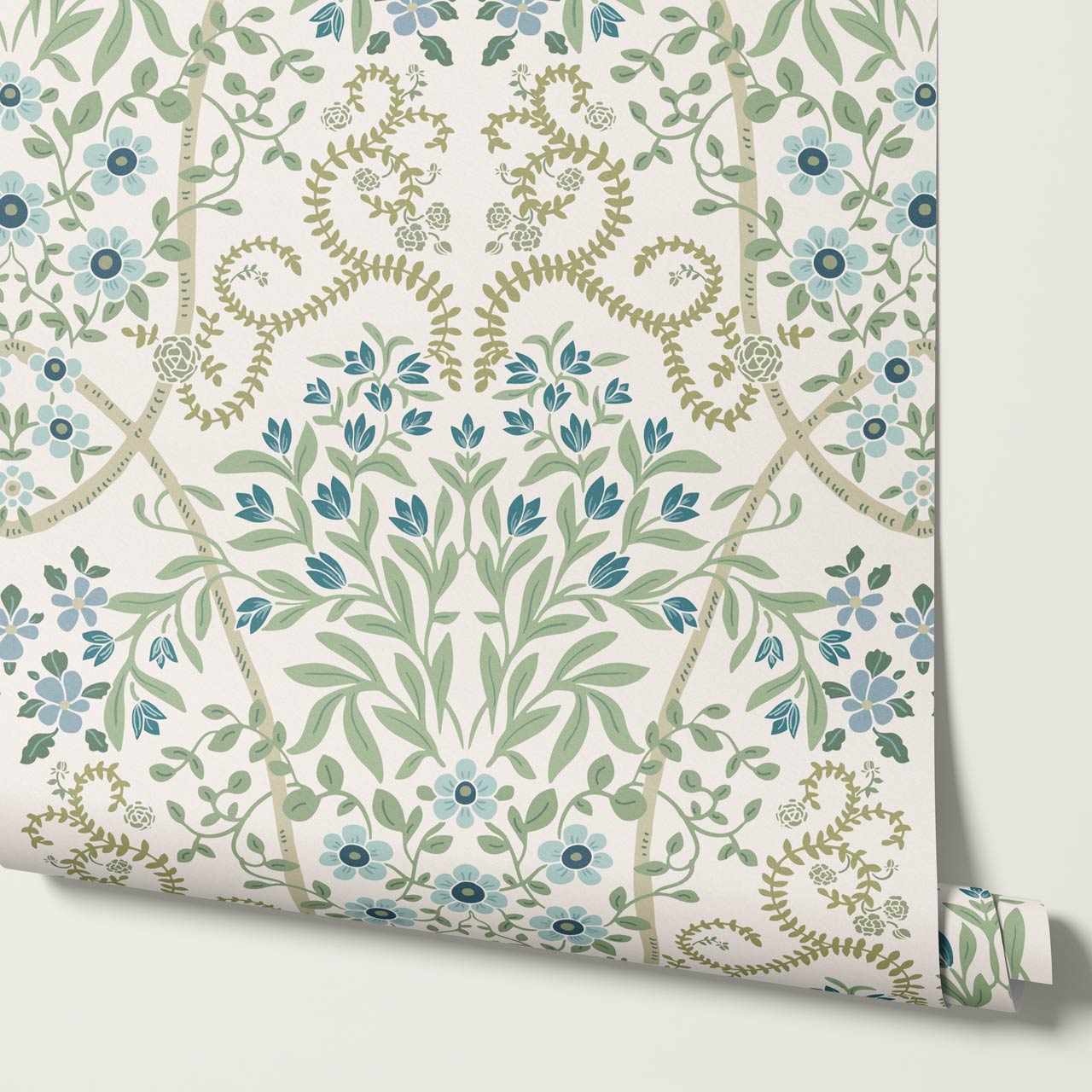 Leighton Victorian Garden Spring Green Wallpaper