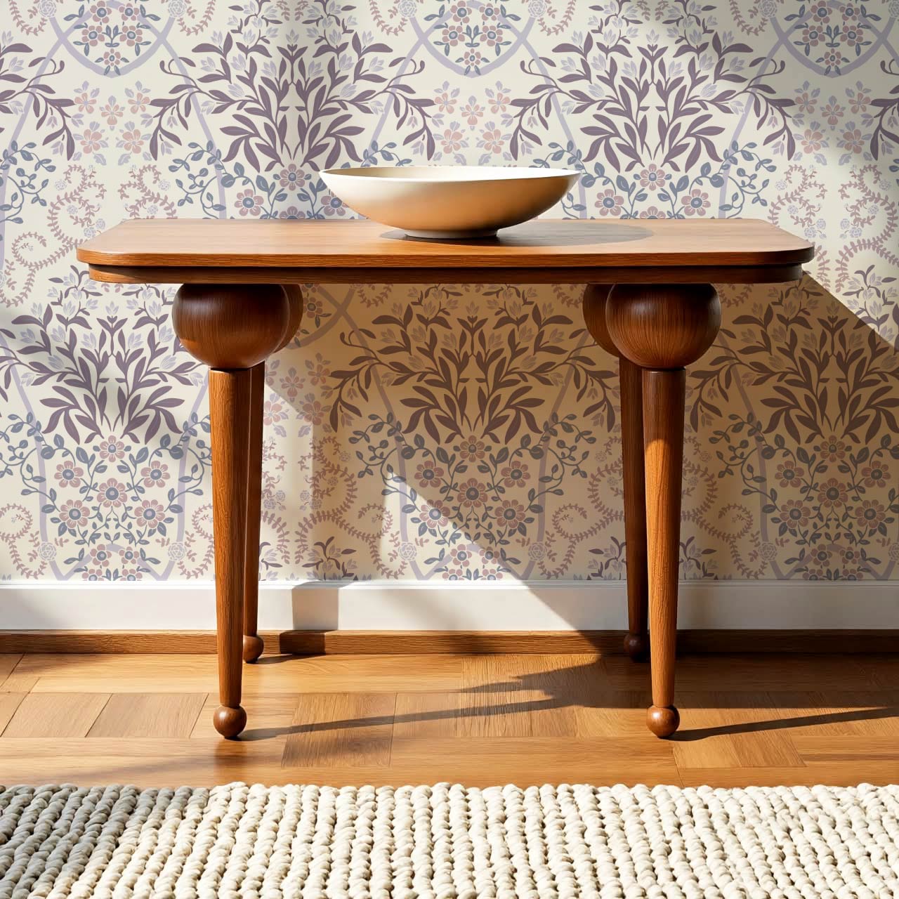 Leighton Victorian Garden Plum Wallpaper