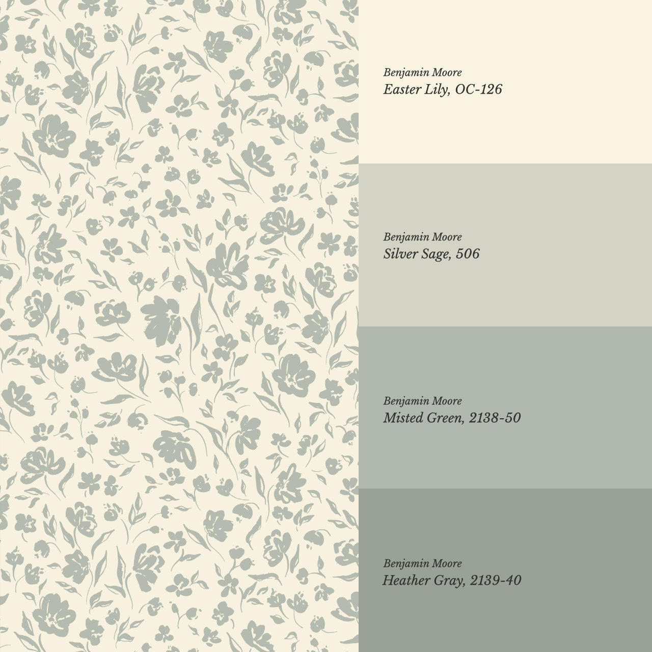 Leilani All Over Floral Sunny Sage Wallpaper
