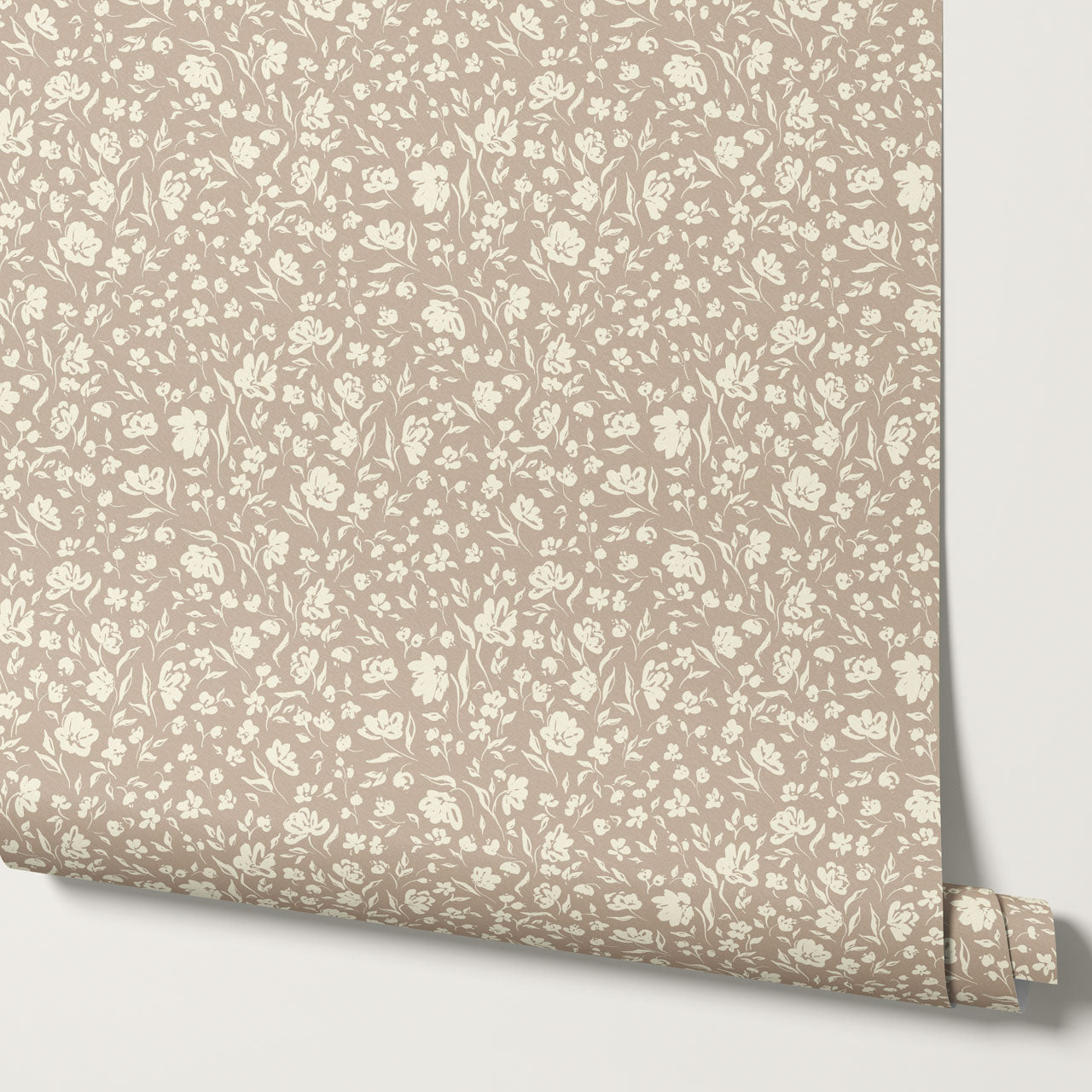 Leilani All Over Floral Pale Mauve Walpaper