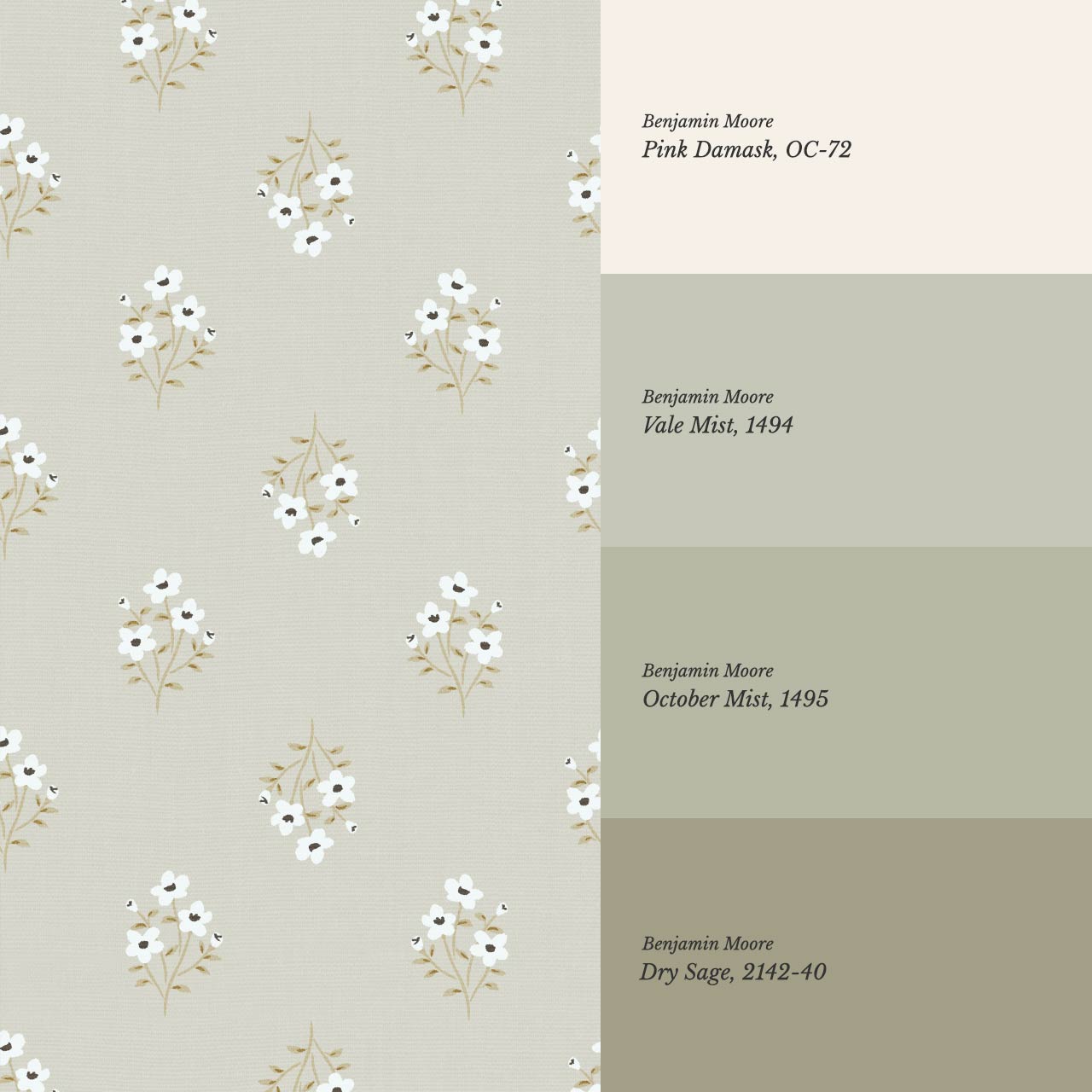 Brynlee Damask Floral Soft Sage Wallpaper