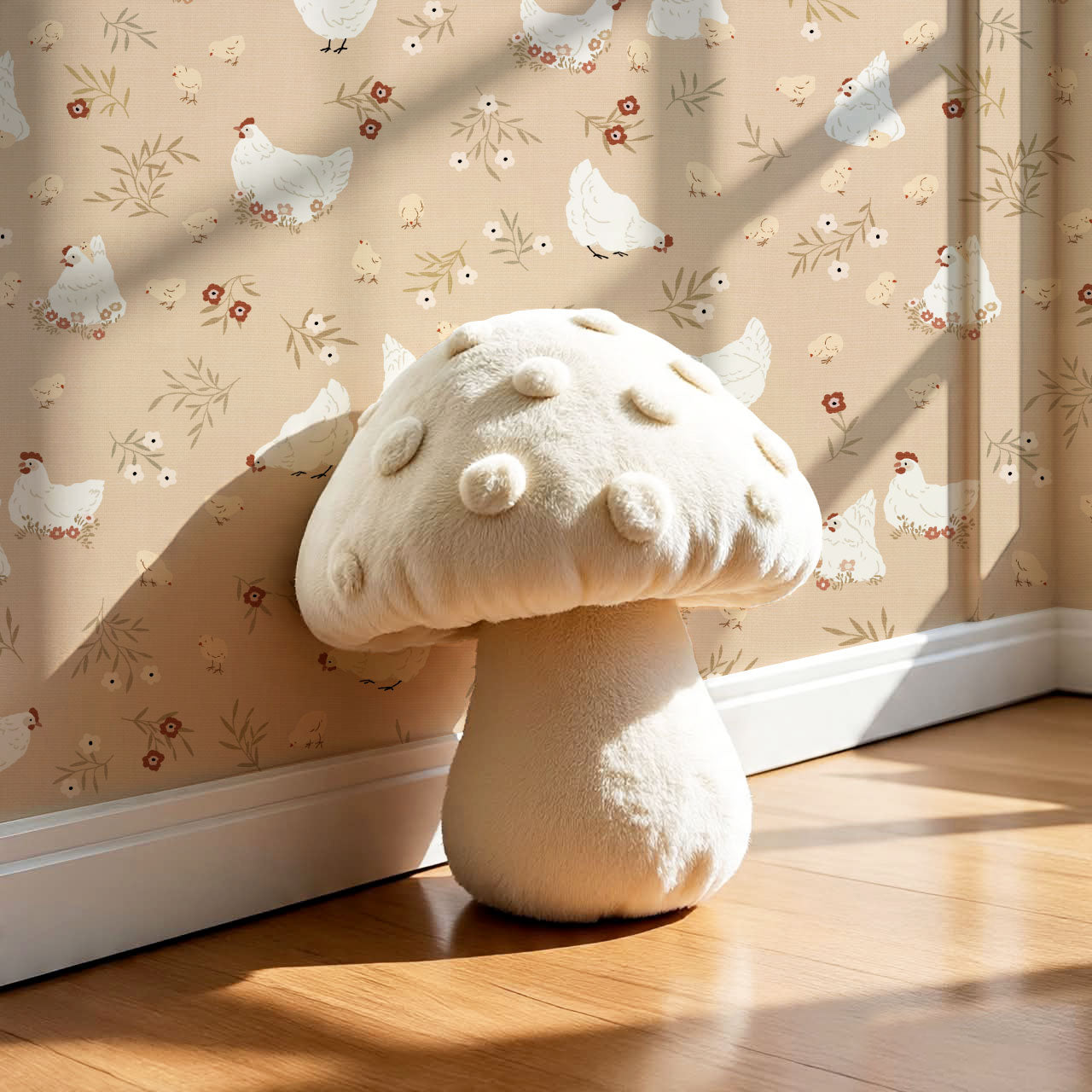 Lena Hens & Chicks Peach Wallpaper