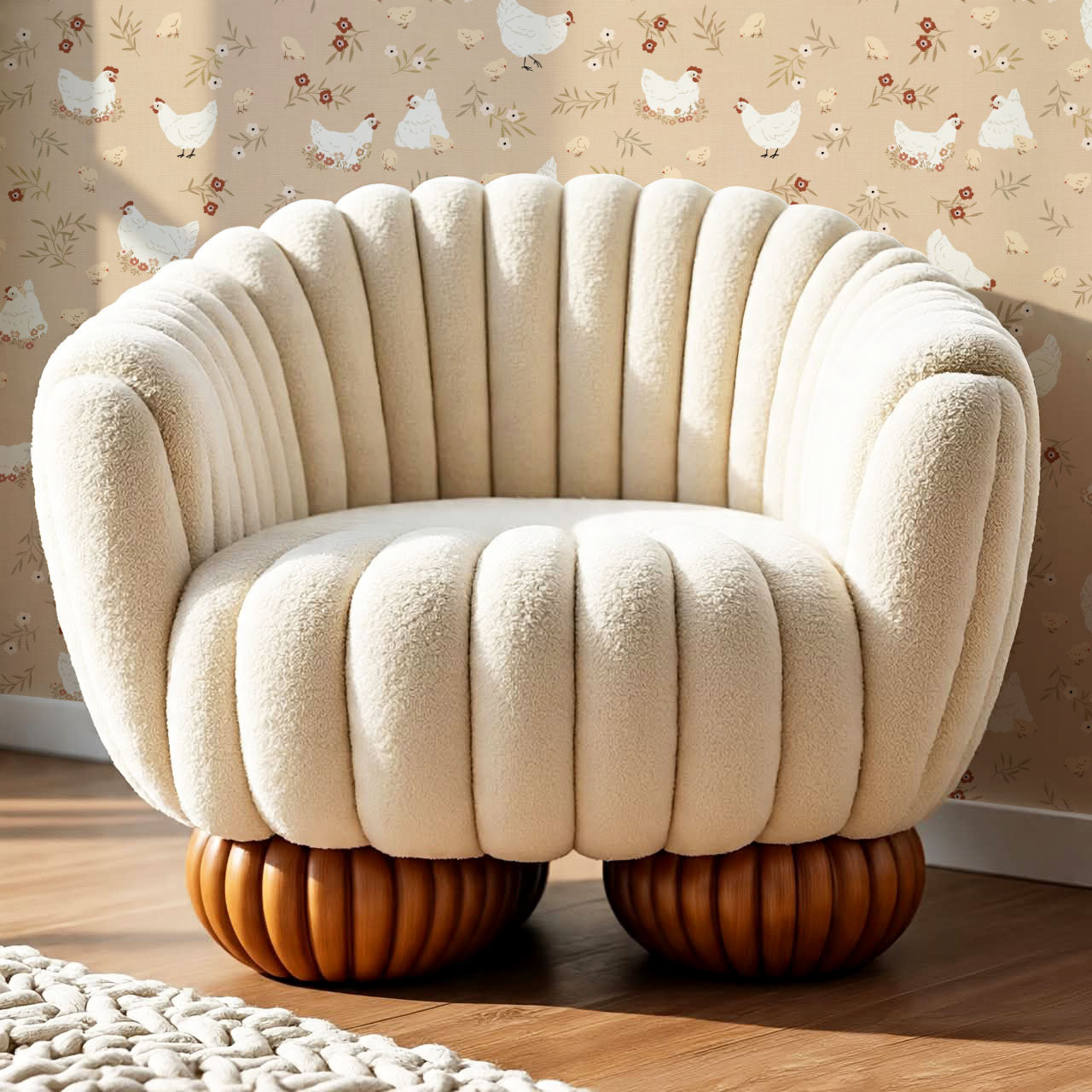 Lena Hens & Chicks Peach Wallpaper