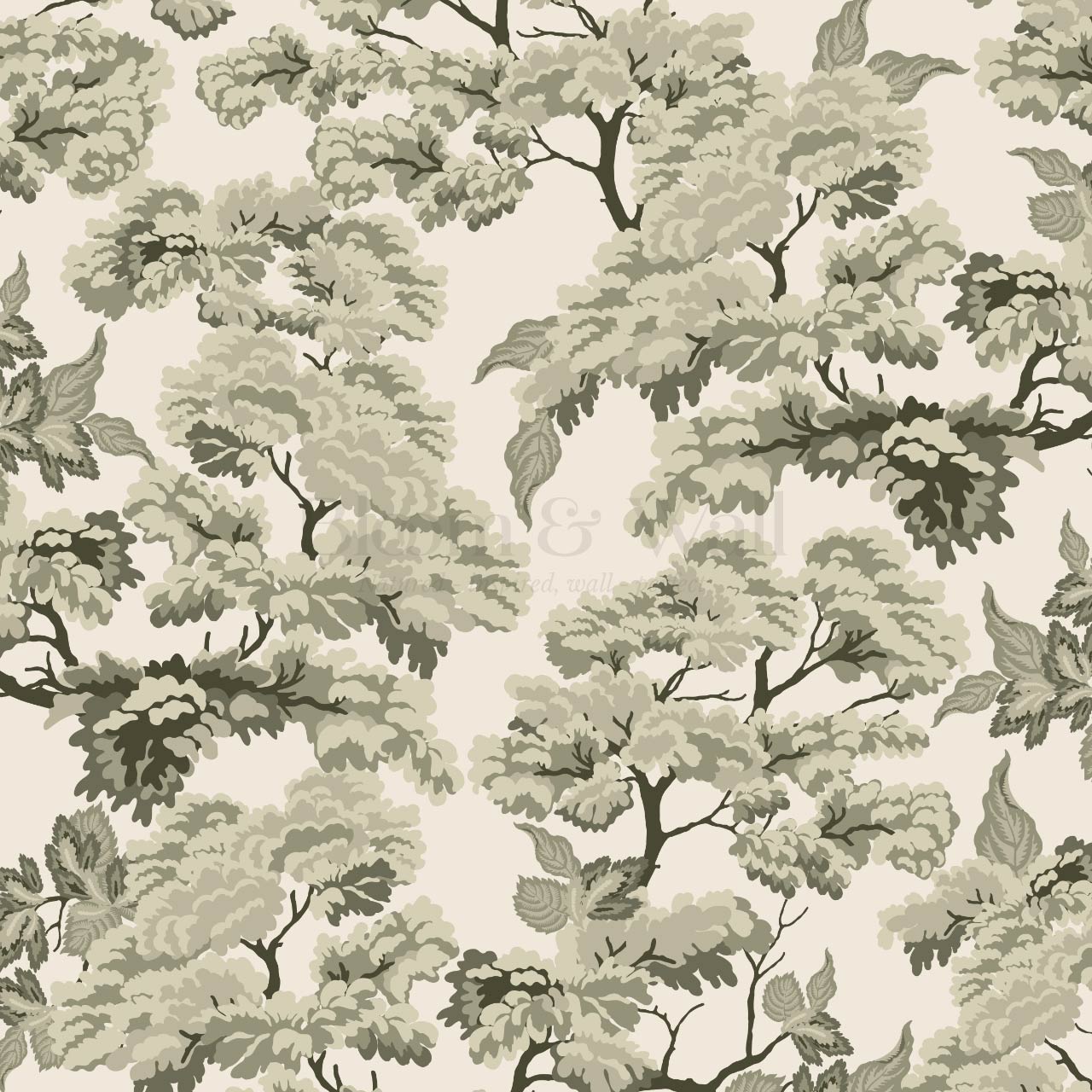 Lennon Vintage Tapestry Forest Sage Cream Wallpaper
