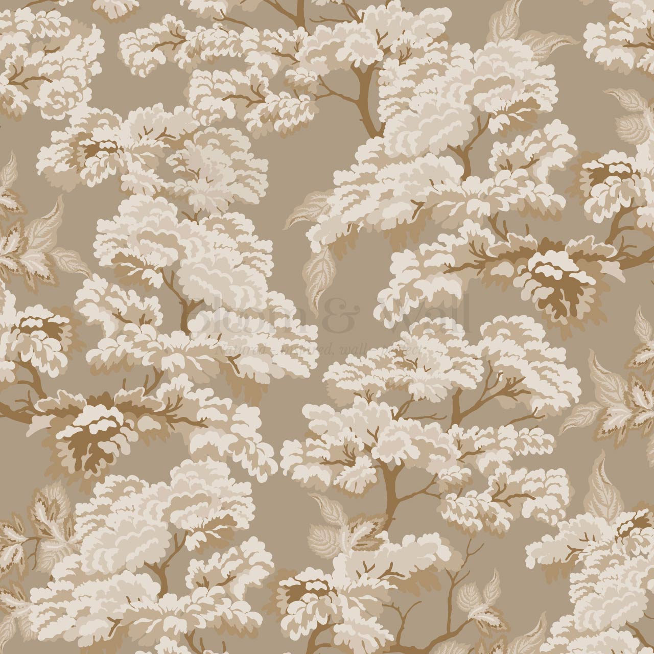 Lennon Vintage Tapestry Forest Taupe Wallpaper