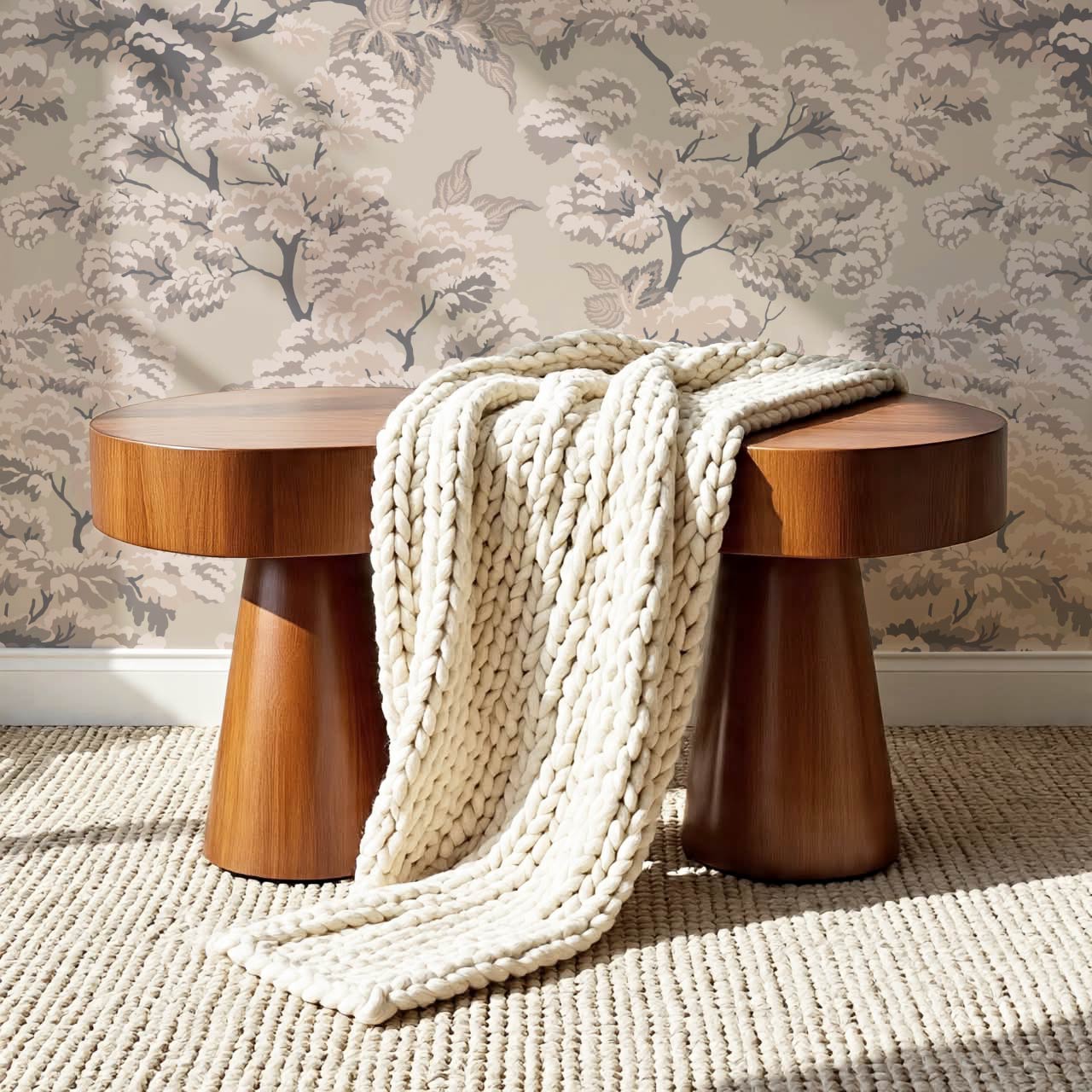 Lennon Vintage Tapestry Forest Taupe Pale Mauve Wallpaper