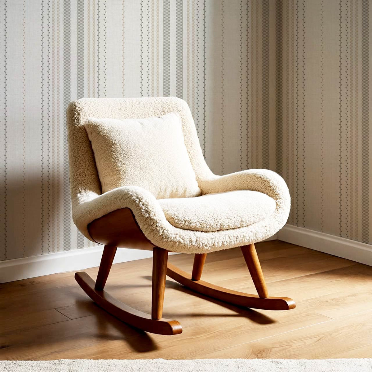 Leona Meadow Stripes Neutral Linen Ash Beige Wallpaper