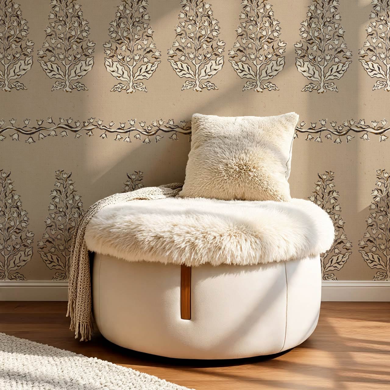 Leonor Bellflower Reverie Khaki Ivory Wallpaper