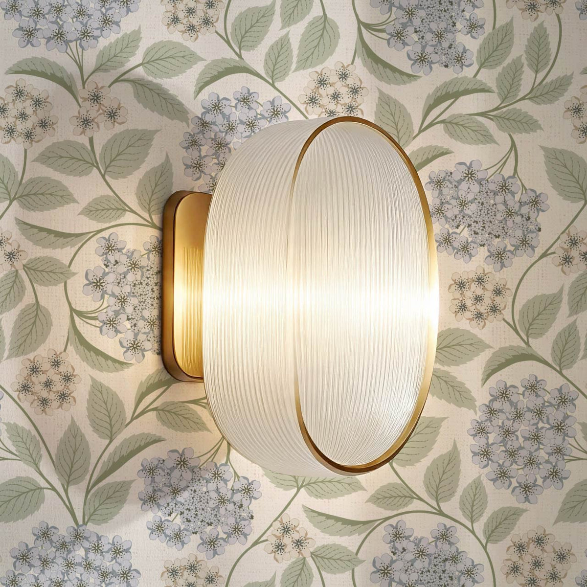 Leonora Hydrangea Botanicals Ivory Sky Sage Wallpaper