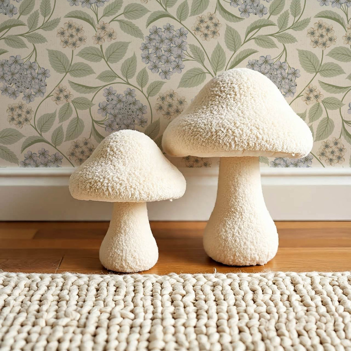 Leonora Hydrangea Botanicals Ivory Sky Sage Wallpaper