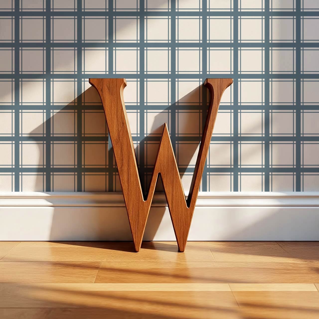 Liam Country Club Plaid Blue Cream Wallpaper