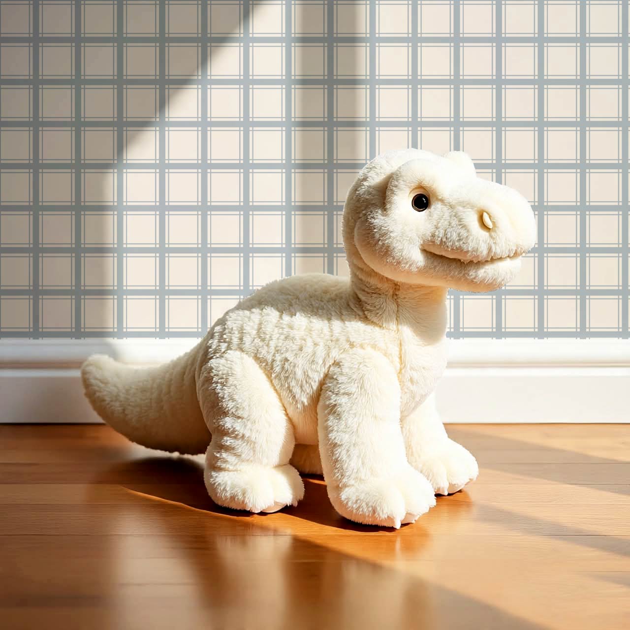 Liam Country Club Plaid Cream Grey Blue Wallpaper