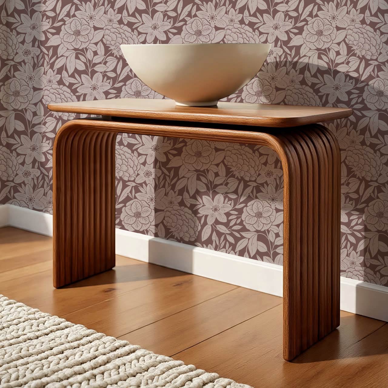 Lide Garden Plum Mauve Wallpaper