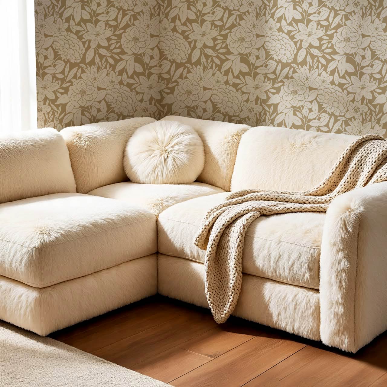 Lide Garden Olive Beige Wallpaper