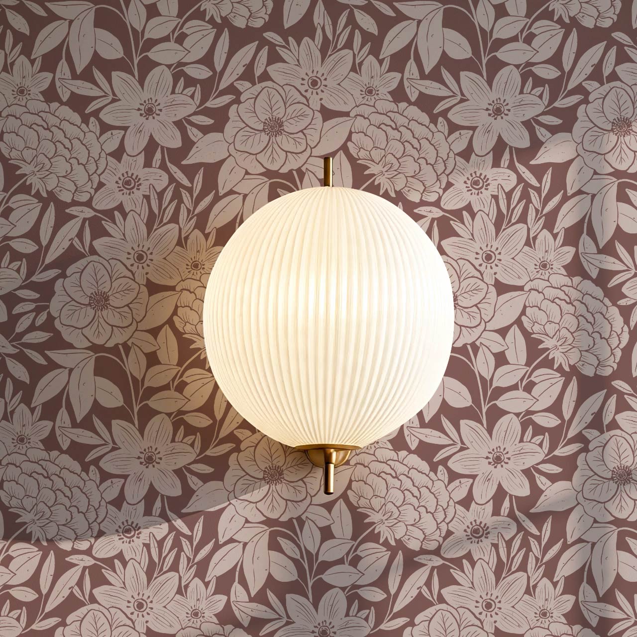 Lide Garden Plum Mauve Wallpaper