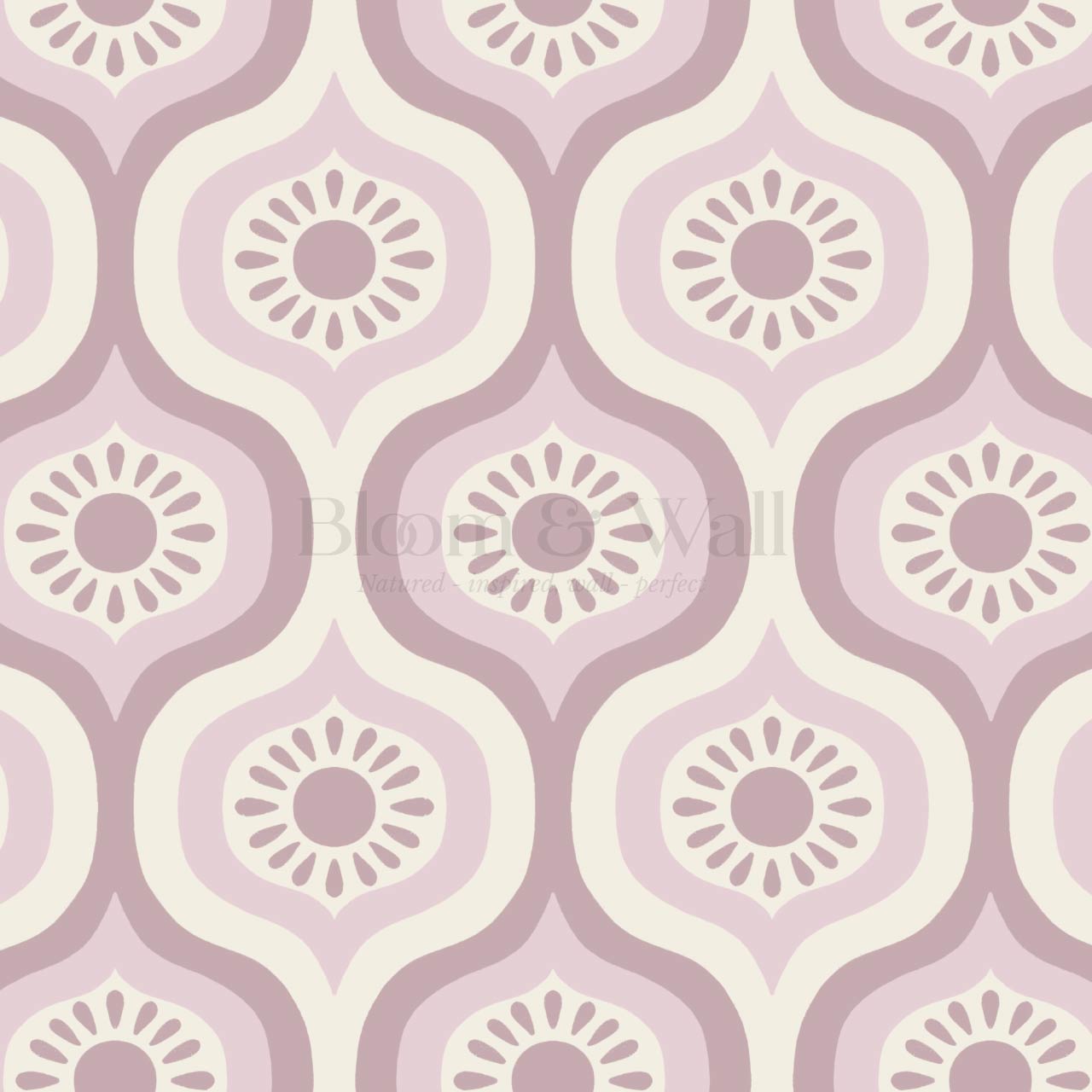 Lidia Infinite Sunshine Groove Plum Ivory Wallpaper