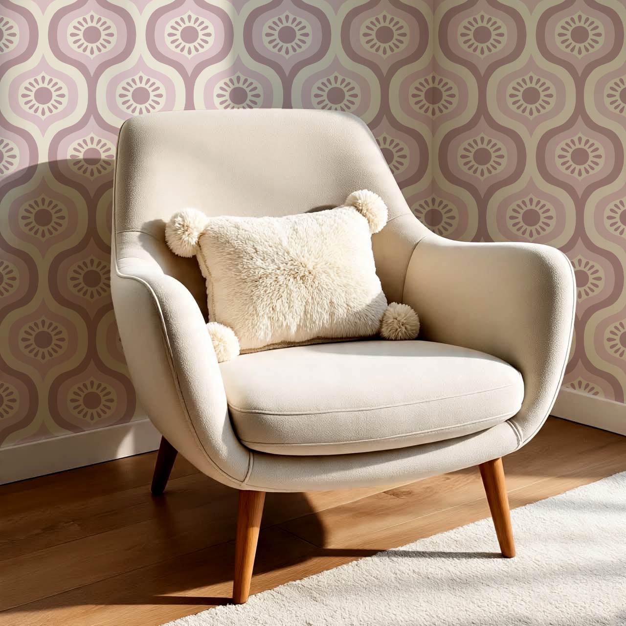 Lidia Infinite Sunshine Groove Plum Ivory Wallpaper