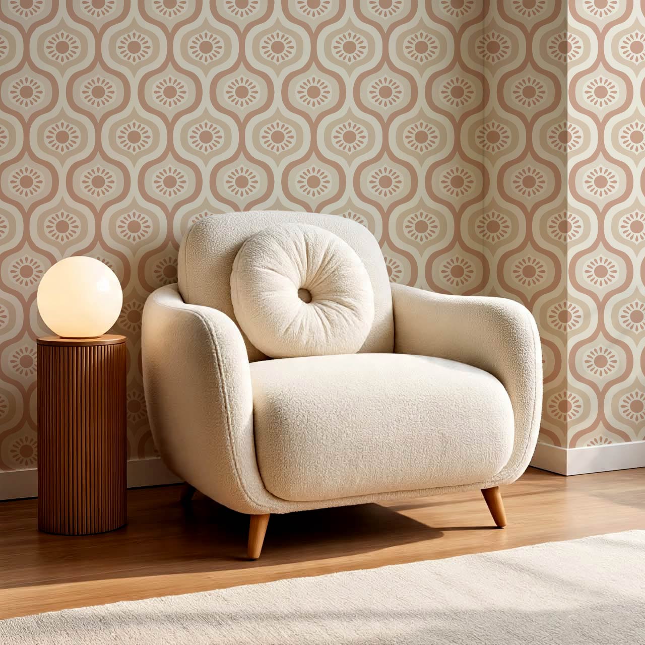 Lidia Infinite Sunshine Groove Warm Clay Beige Wallpaper