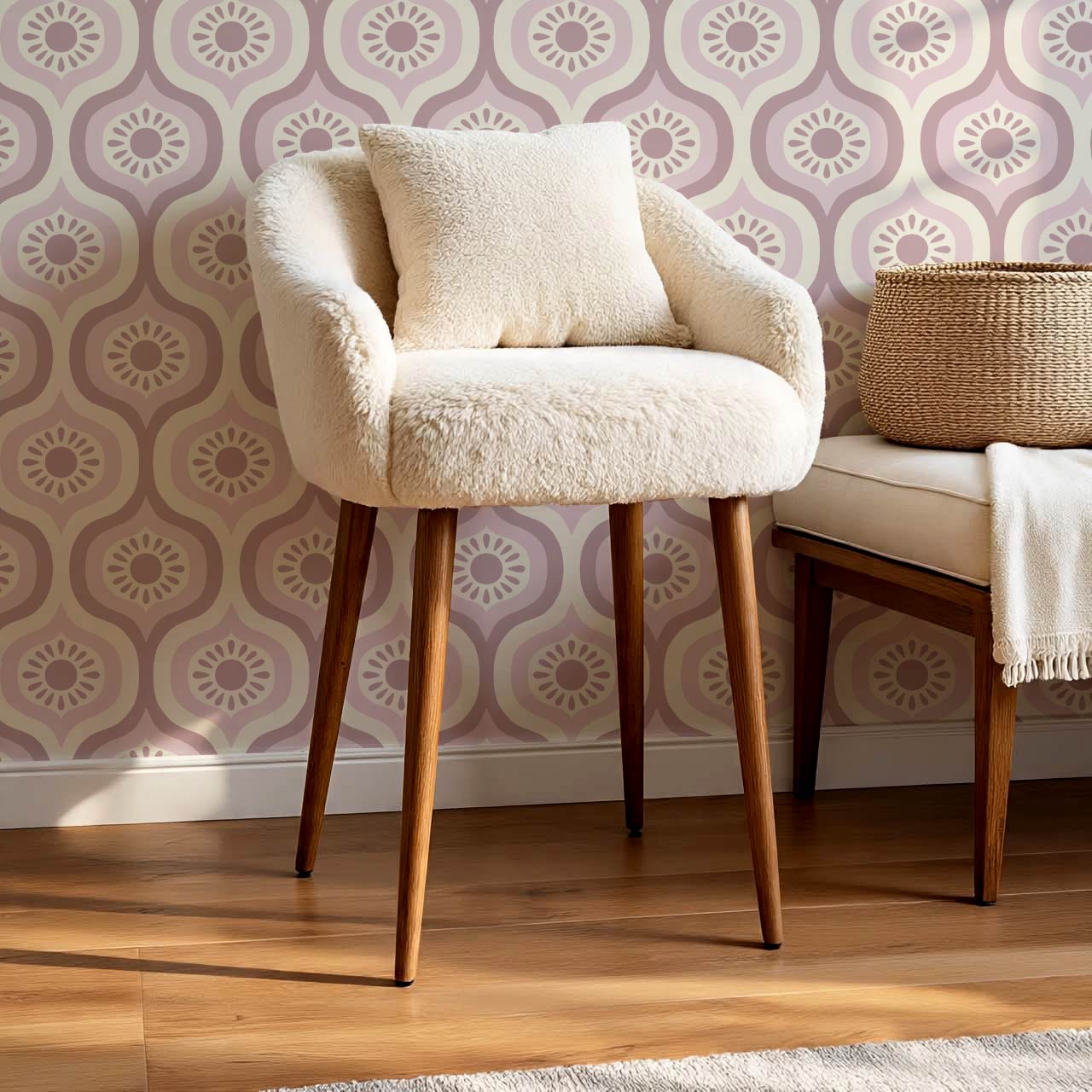 Lidia Infinite Sunshine Groove Plum Ivory Wallpaper