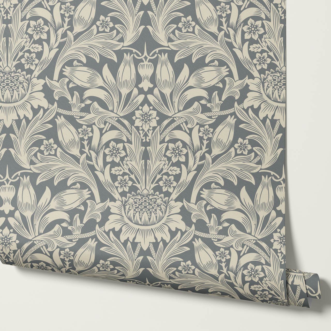 Liis Antique Sunflower Slate Taupe Wallpaper