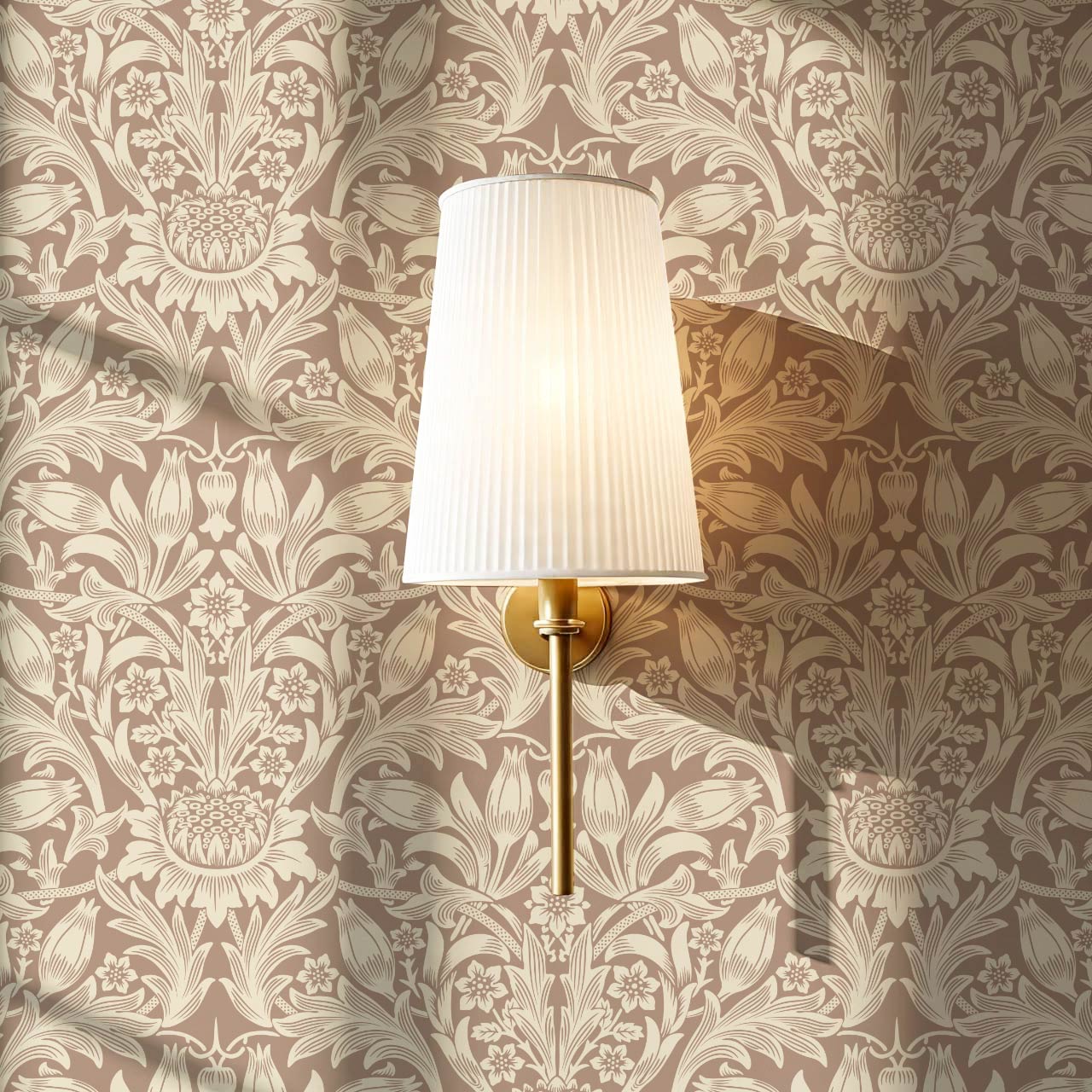 Liis Antique Sunflower Warm Clay Cream Wallpaper