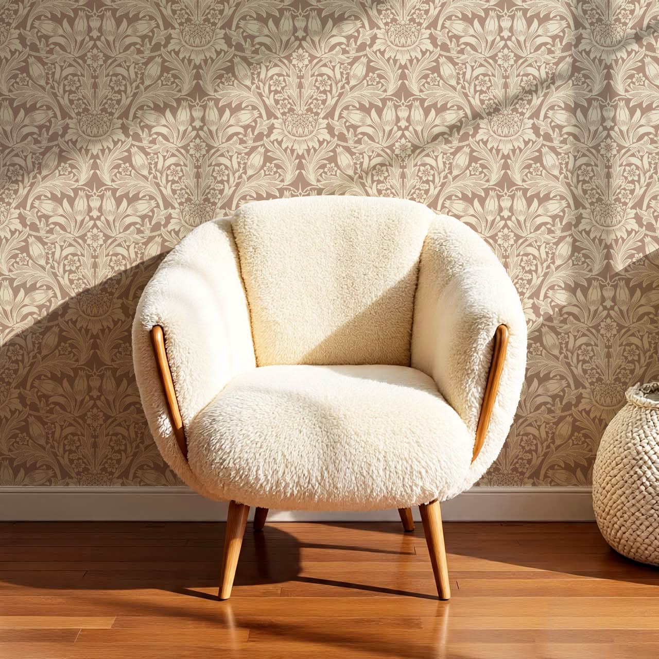 Liis Antique Sunflower Warm Clay Cream Wallpaper