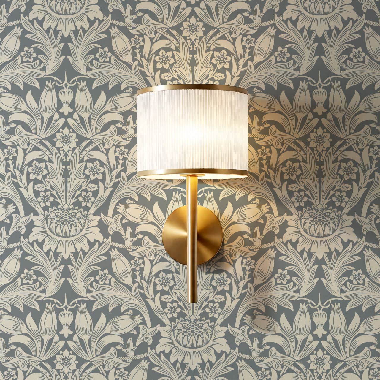 Liis Antique Sunflower Slate Taupe Wallpaper