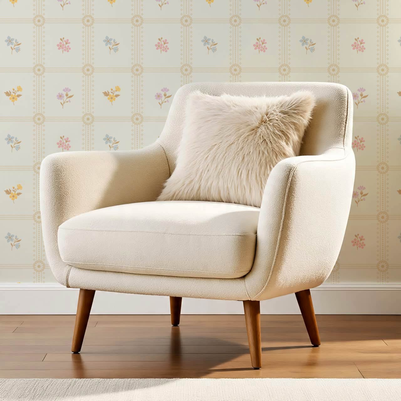 Lile Sunday Garden Ivory Pastel Wallpaper