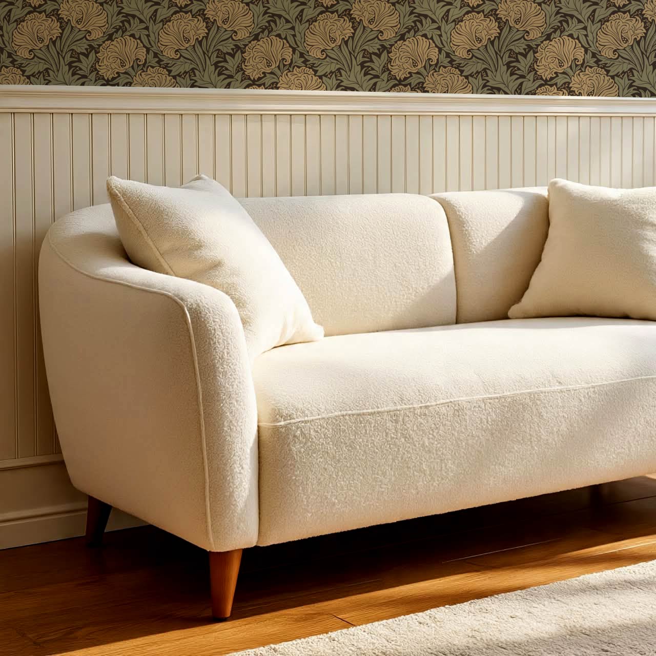Liliana Heritage Floral Olive Sage Wallpaper