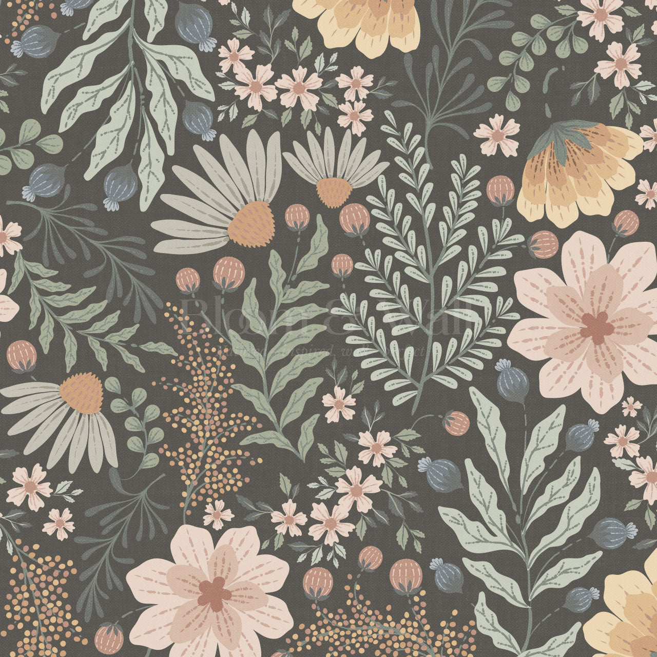 Lilibeth Cottagecore Wildflowers Night Wallpaper