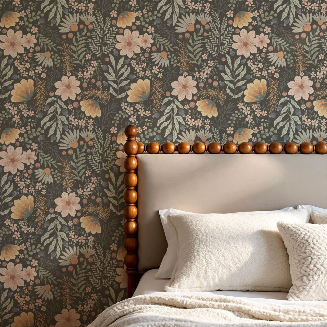 Lilibeth Cottagecore Wildflowers Night Wallpaper