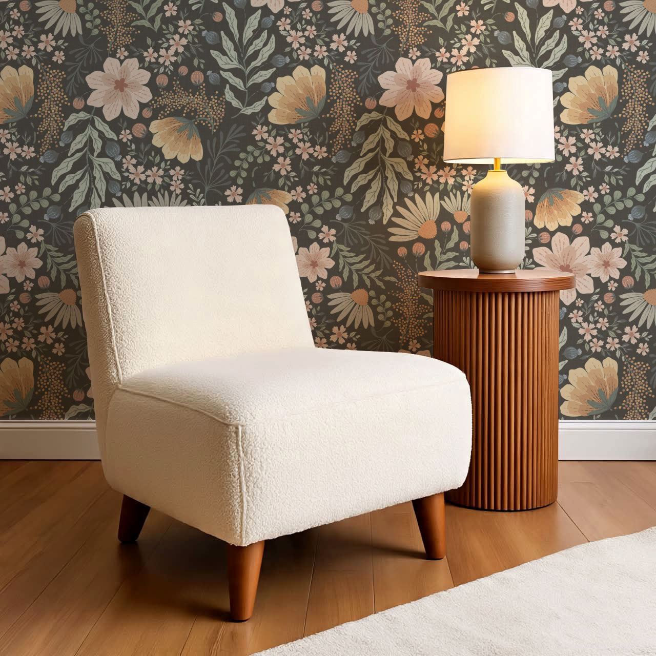 Lilibeth Cottagecore Wildflowers Night Wallpaper