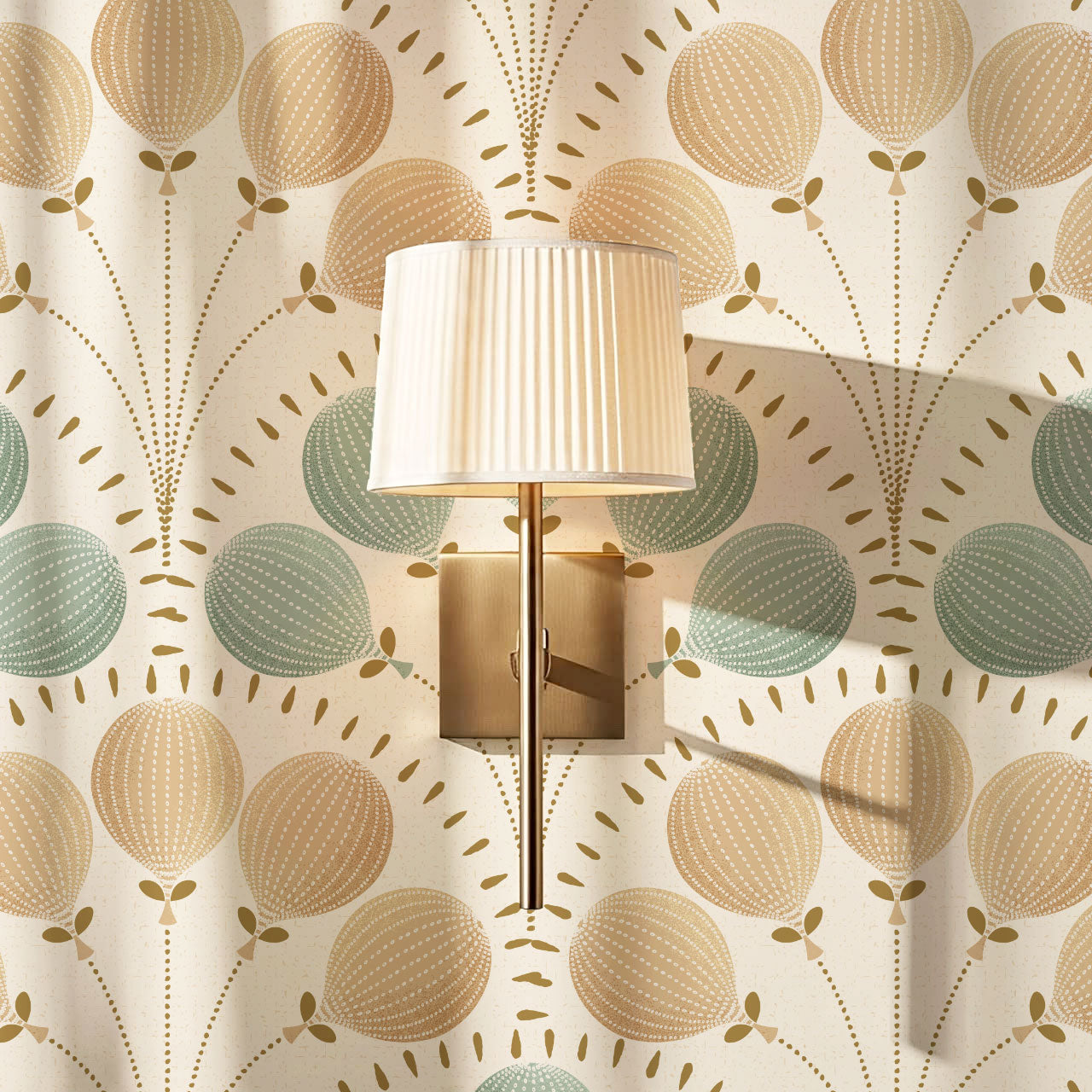 Lilly Balloons Sage Beige Wallpaper