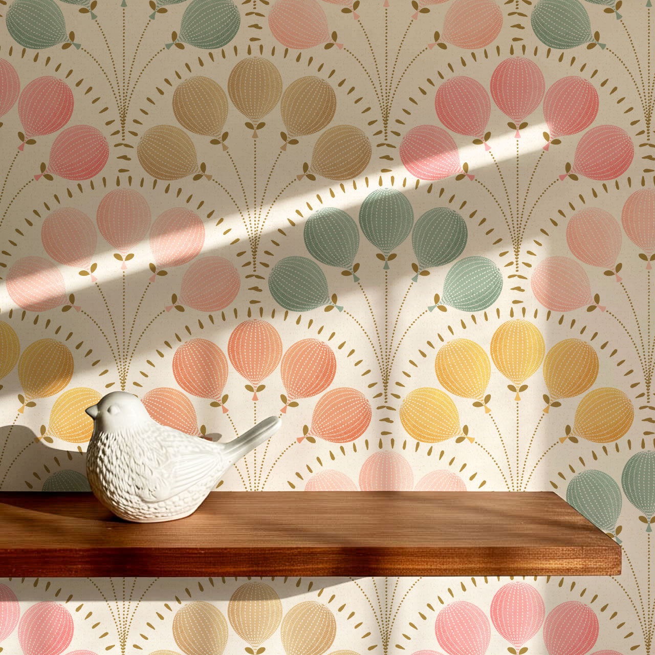 Lilly Balloons Pastel Wallpaper