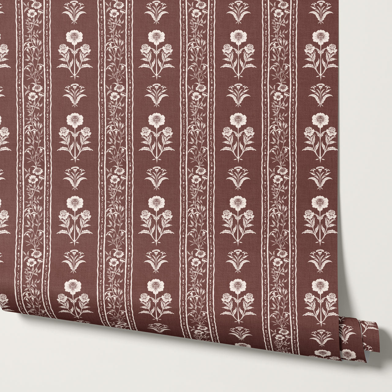 Lilou Cottage Garden Stripe Clay Wallpaper